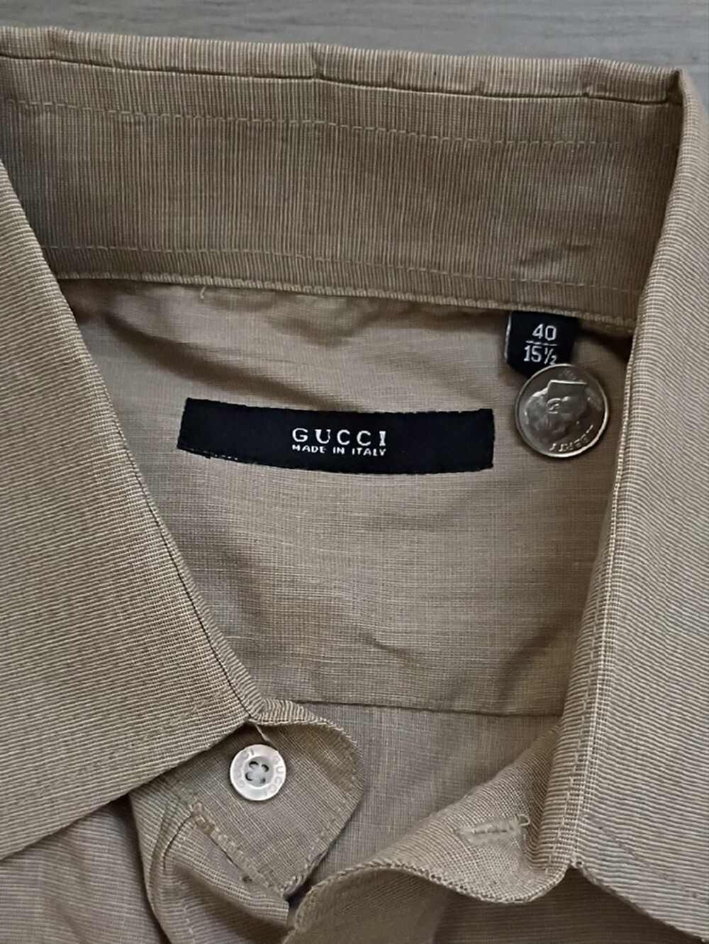 Gucci - Classic Men's Beige Dress Shirt - Picture 2 of 11